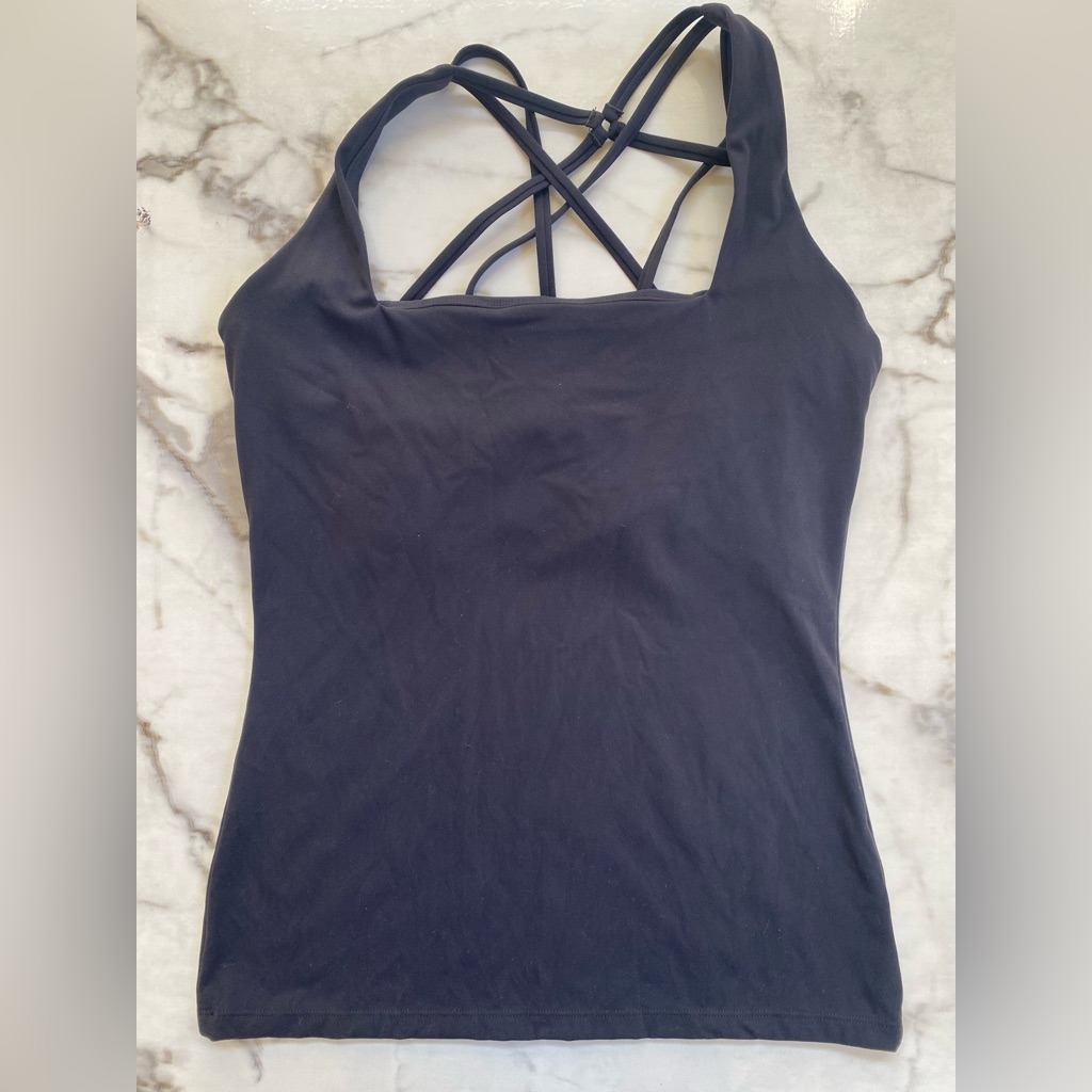 Buffbunny Black Cross Back Tank Top Medium